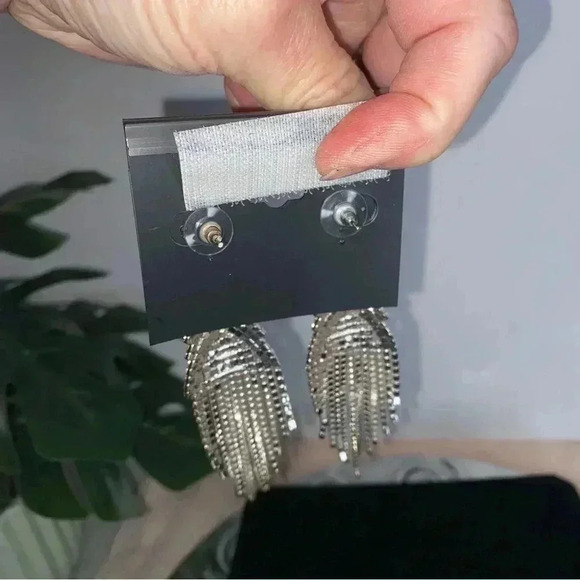 Dangle Earrings Noir rhinestone - Picture 6 of 7